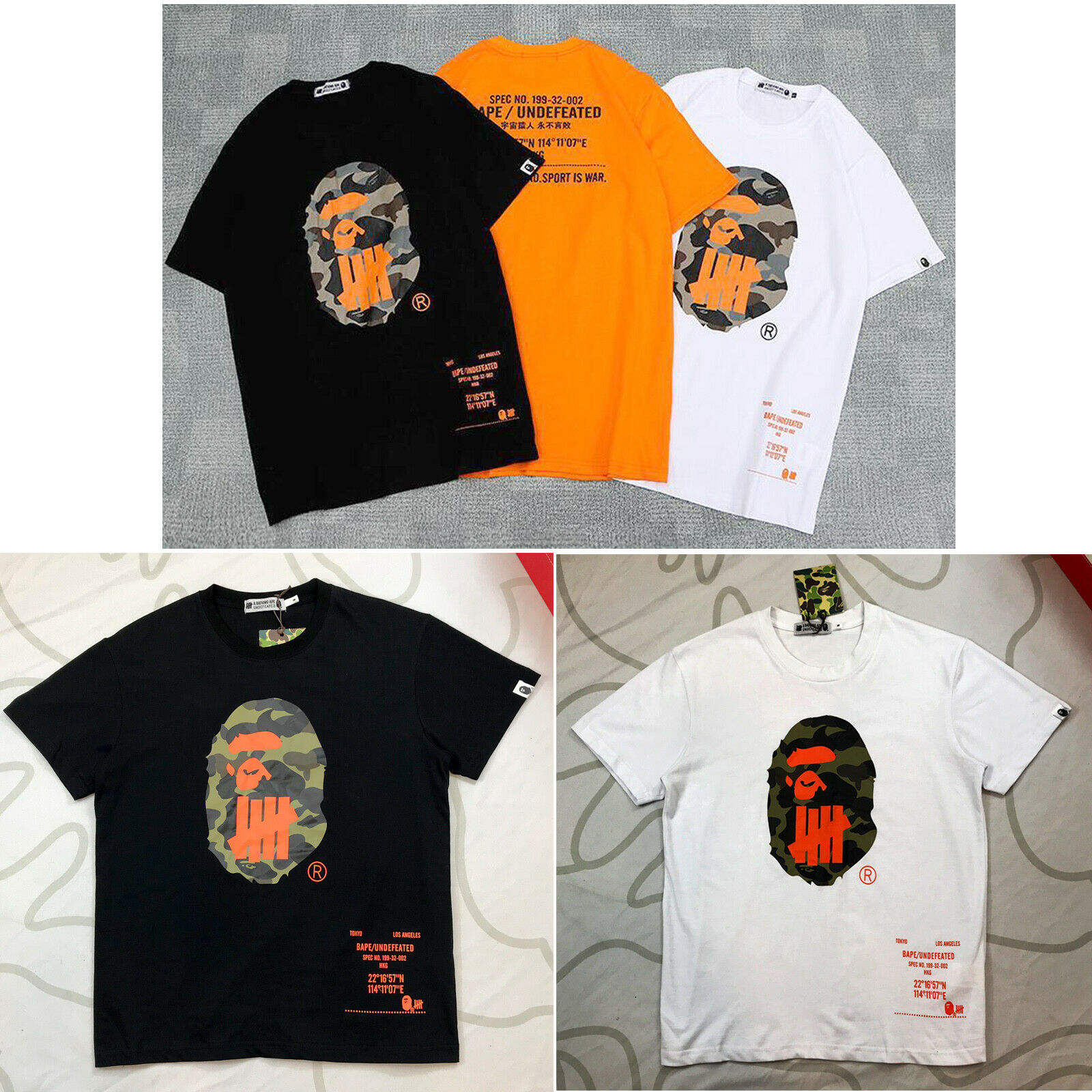 orange camo bape shirt